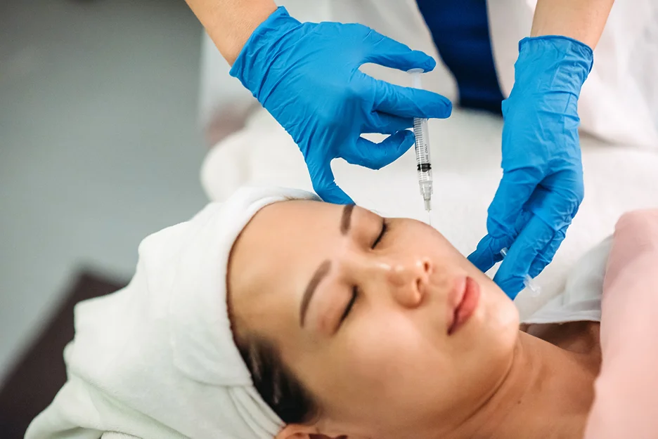 A Woman Getting Cheek Filler Injection
