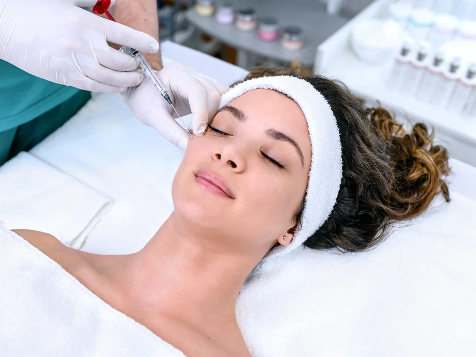 a woman had cheek filler treatment