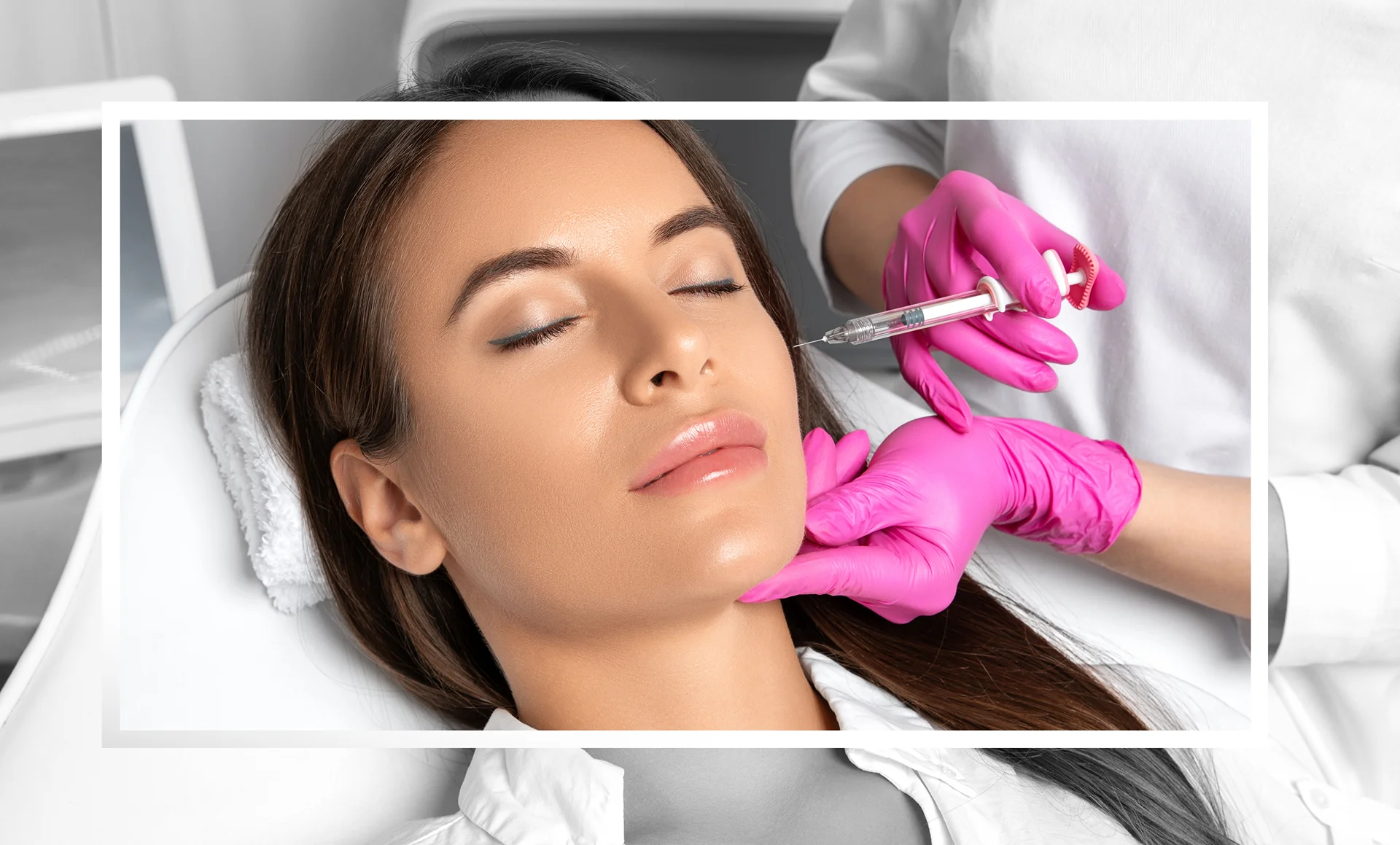 a woman getting cheek filler treatment||