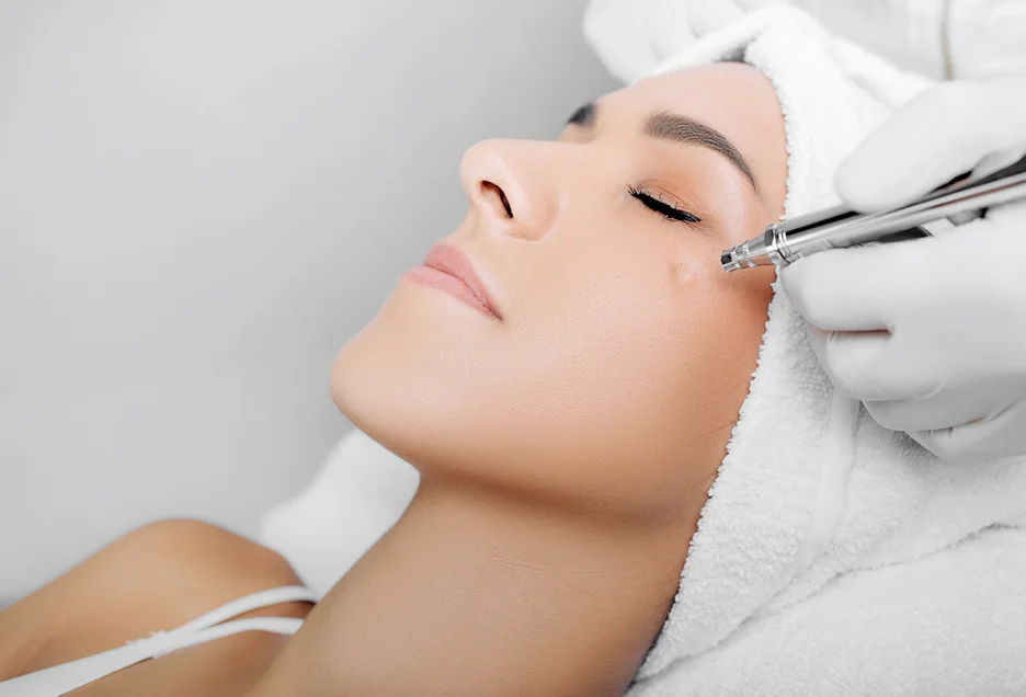 A woman getting cheek filler