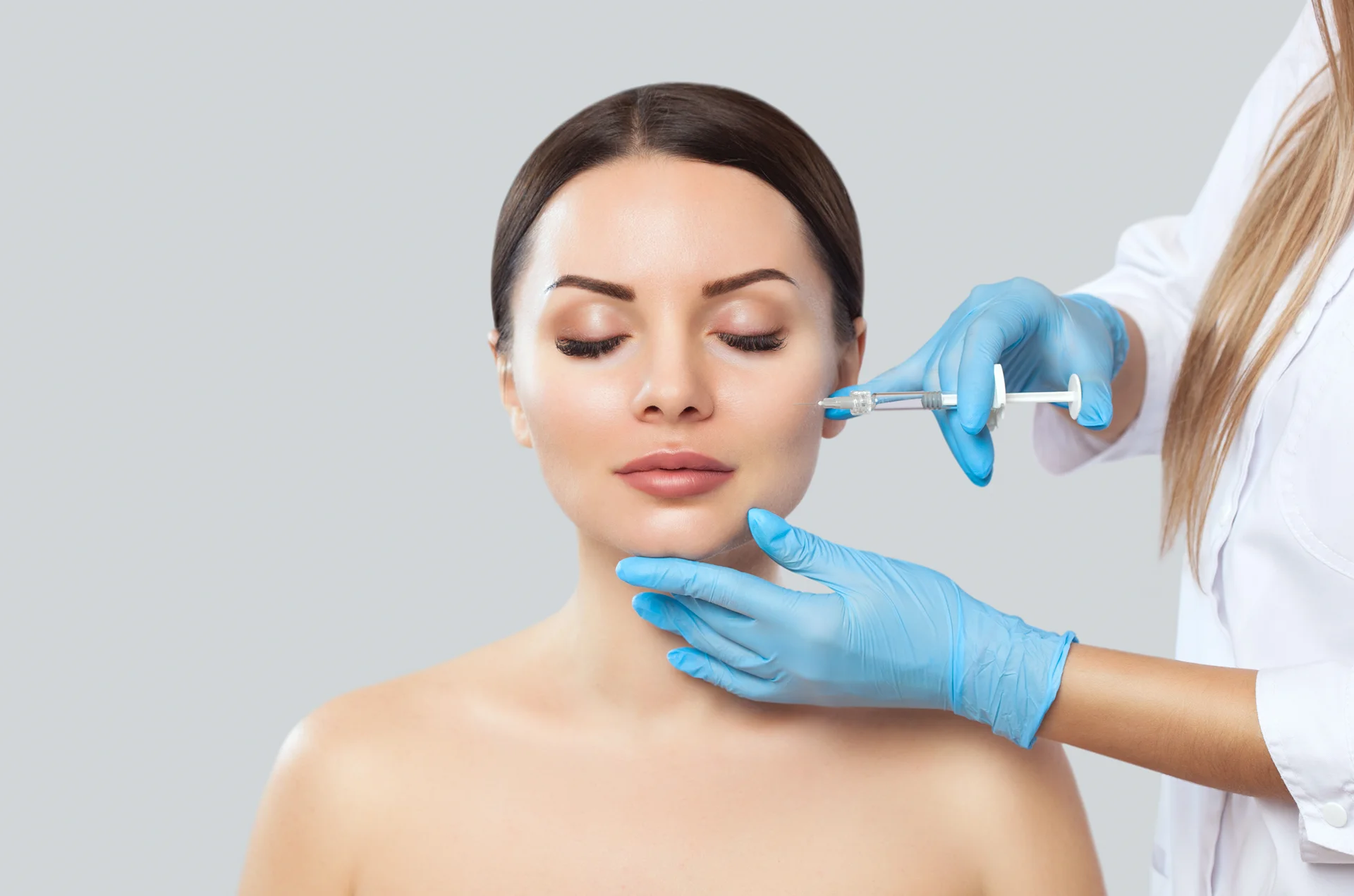 A woman having cheek fillers||