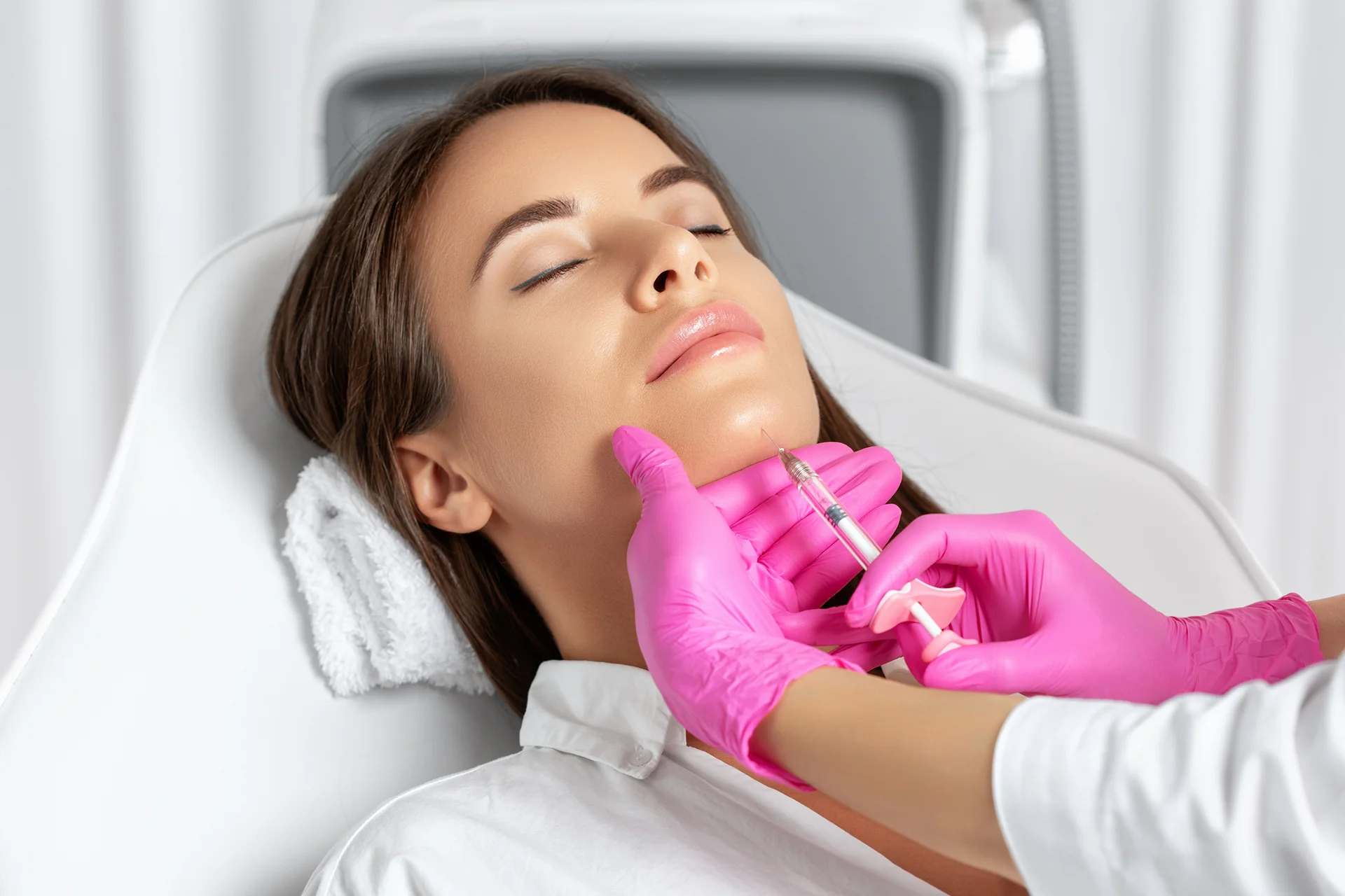 woman who undergo chin filler treatment|woman who undergo chin filler treatment