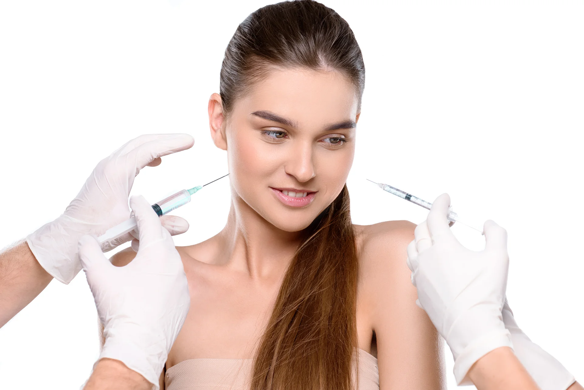 A Woman Getting Cheek Filler Treatment||