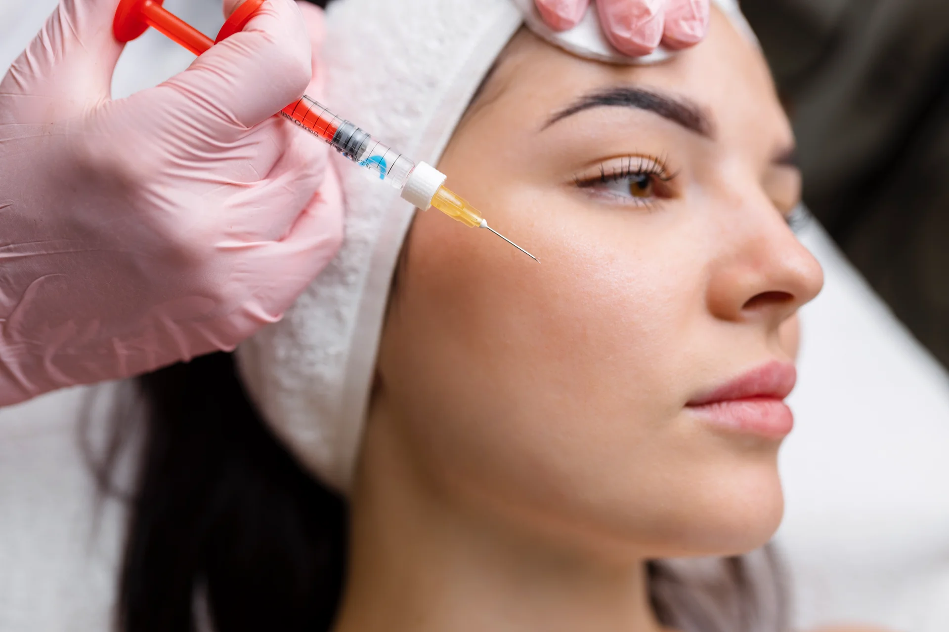 A woman having cheek fillers||