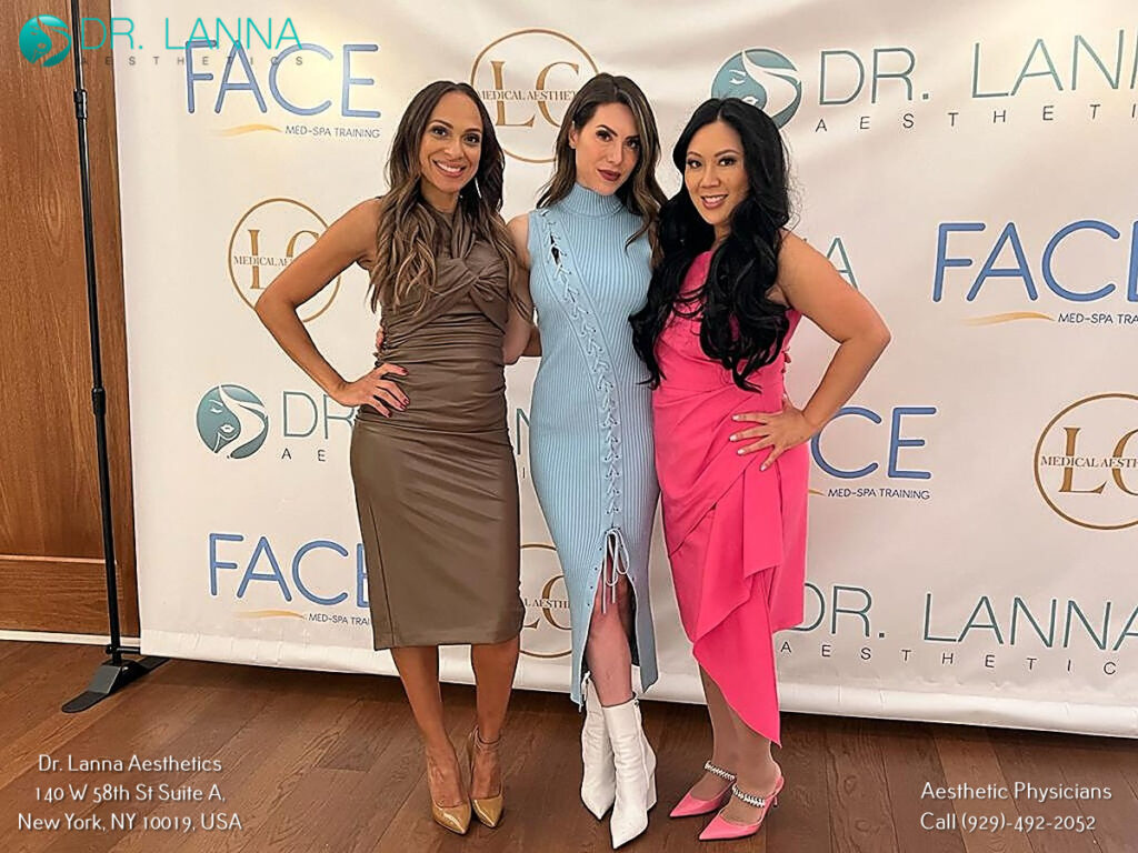 Dr. Lanna Aesthetics team at a FACE med-spa training event in New York