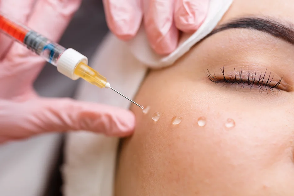 a woman had cheek filler treatment