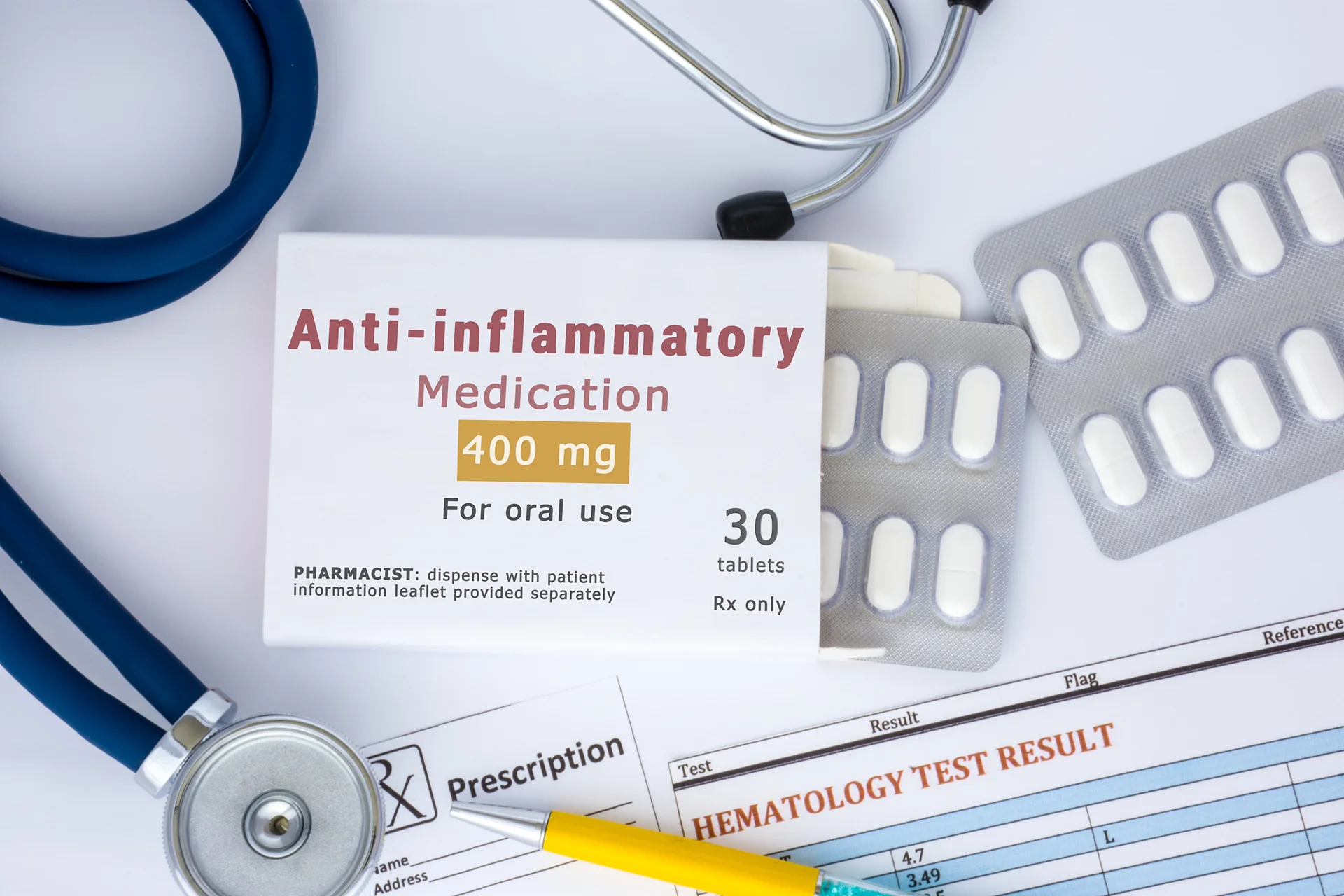 a box of anti-inflammatory pills||