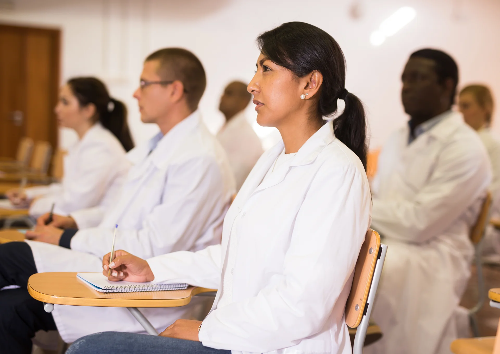 medical students listened to a lecture||