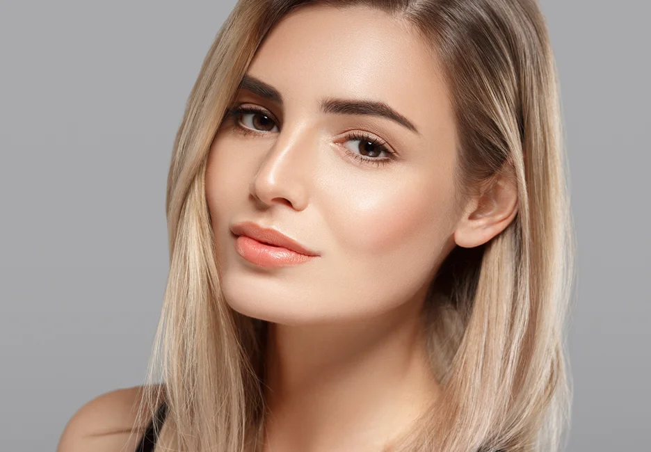 a woman with plump cheeks