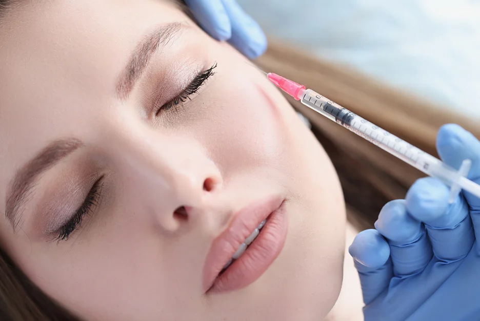 a woman had cheek filler treatment