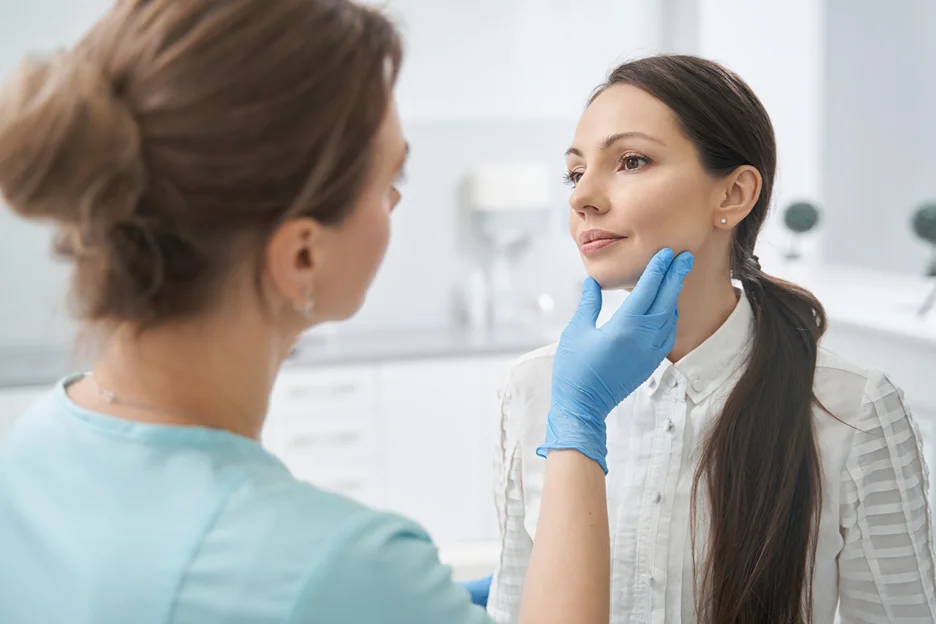 a woman had consultation with her dermal filler injector