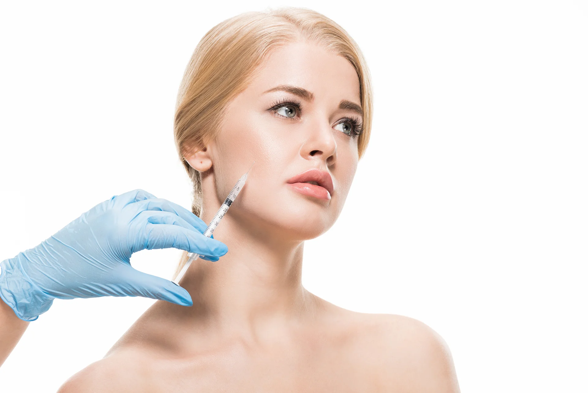 A woman having cheek filler||