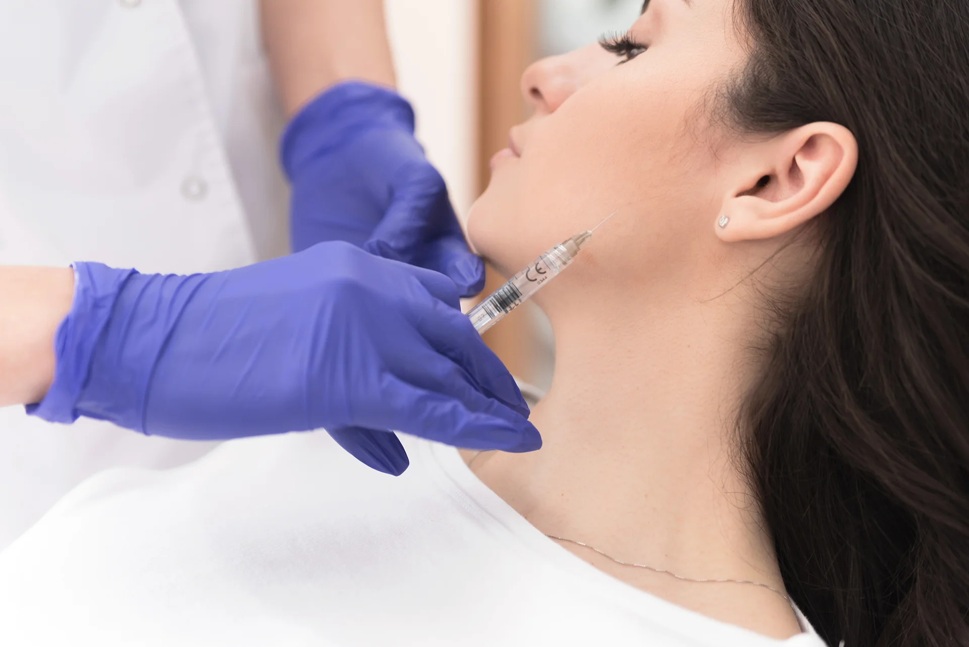 A Woman Getting Cheek Filler Treatment|||