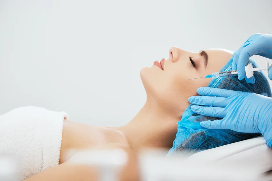 a woman had cheek filler treatment