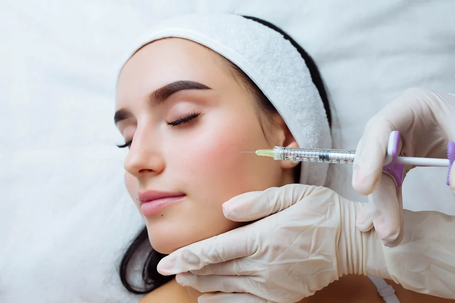 a woman received cheek filler procedure