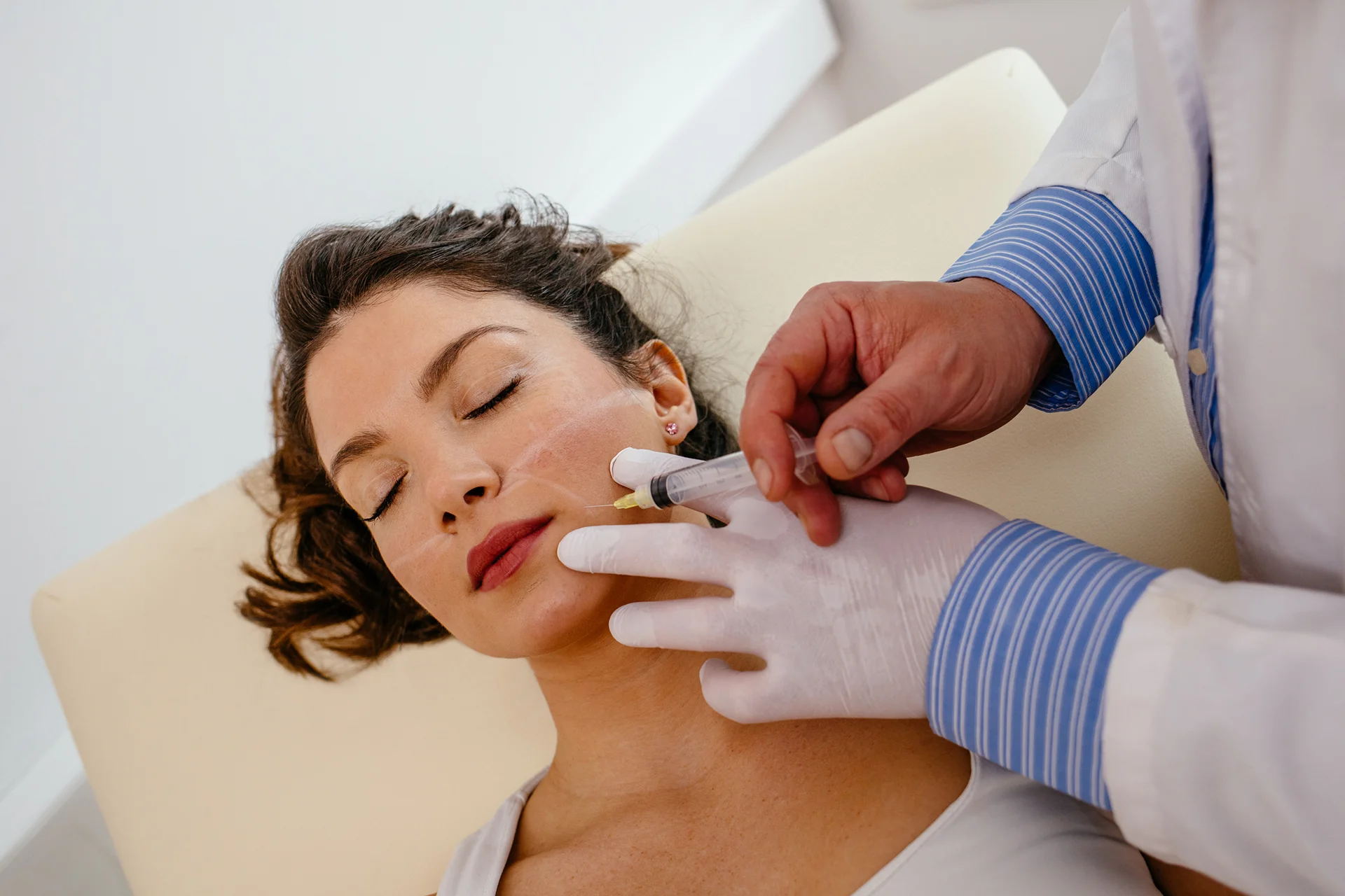 A Woman Getting Cheek Fillers|||